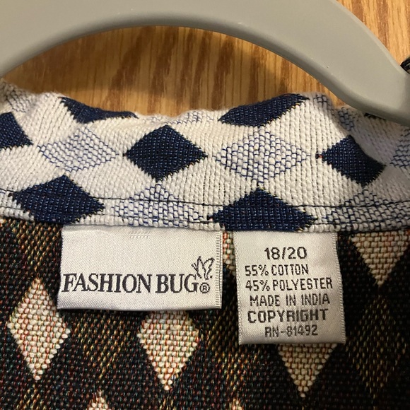 Fashion Bug Navy and White Snowflake Cardigan/Blazer Women’s Size 18/20 - Picture 6 of 7